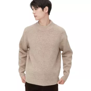 Джемпер Uniqlo Souffle Mock Neck, бежевый