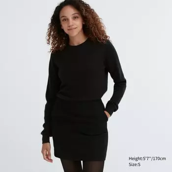 Джемпер Uniqlo женский из кашемира с круглым вырезом, черный