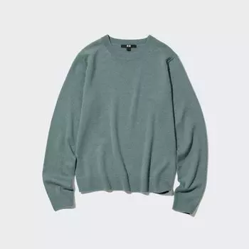 Джемпер Uniqlo женский мягкий кашемировый, зеленый
