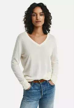 Джемпер V-NECK GANT, молочный