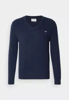 Джемпер V NECK GANT, темно-синий