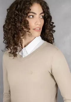 Джемпер V-NECK Giesswein, бежевый