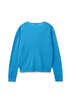Джемпер V-NECK IN PURE United Colors of Benetton, синий