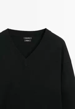 Джемпер V-NECK Massimo Dutti, черный