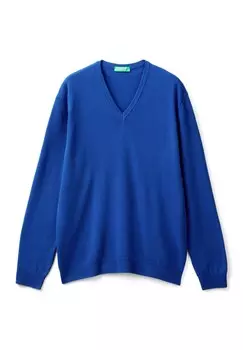 Джемпер V NECK REGULAR FIT United Colors of Benetton, синий