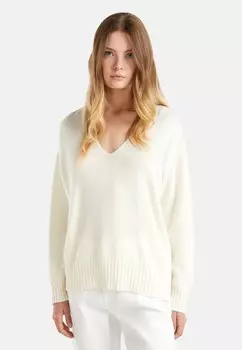 Джемпер V NECK RELAXED FIT United Colors of Benetton, белый