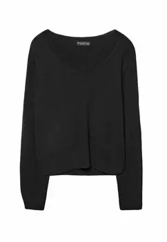 Джемпер V NECK Stradivarius, черный