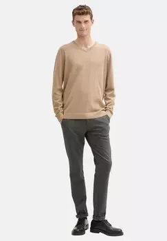 Джемпер V-NECK TOM TAILOR, светло-коричневый