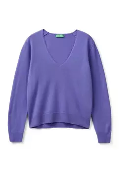Джемпер V NECK United Colors of Benetton, сиреневый