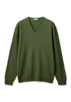 Джемпер V-NECK United Colors of Benetton, зеленый