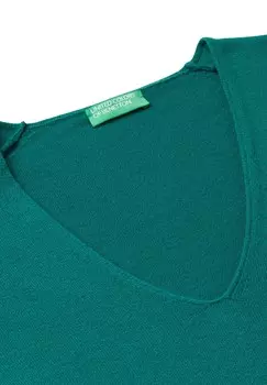 Джемпер V NECK WITH MINIMAL FINISHES REGULAR FIT United Colors of Benetton, зеленый