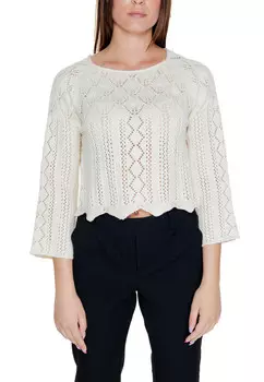 Джемпер Vero Moda ажурный укороченный, бежевый