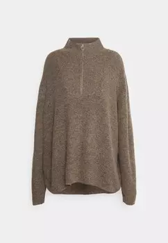 Джемпер VMCPLAZA ZIPPER Vero Moda Curve, коричневый