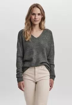 Джемпер VMCREWLEFILE V-NECK Vero Moda, зеленый