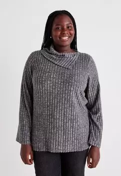 Джемпер VMOLIVIA HIGH NECK Vero Moda Curve, темно-серый