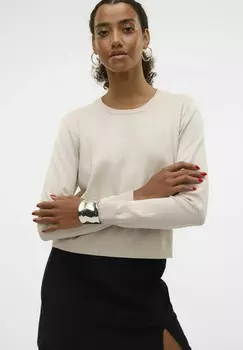 Джемпер VMSILJE O NECK SHORT Vero Moda, бежевый