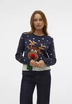Джемпер VMSNOWY DEER O NECK XMAS Vero Moda, синий