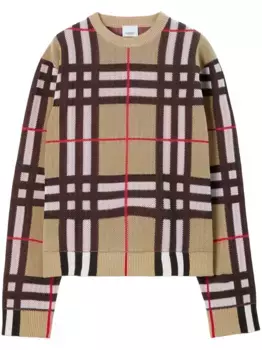 Джемпер в клетку BURBERRY, нейтральный