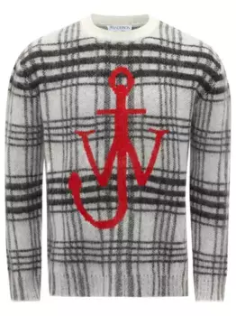 Джемпер в клетку тартан JW ANDERSON, белый