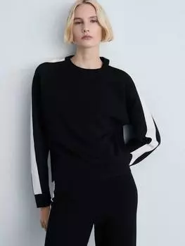 Джемпер в контрастную полоску comox Mango, черный/белый