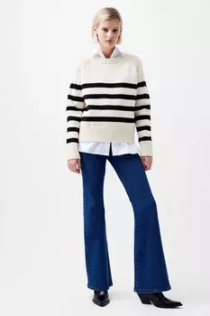 Джемпер в полоску Куинли French Connection, бежевый