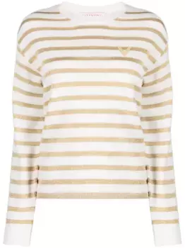 Джемпер в полоску с эффектом металлик VALENTINO GARAVANI, нейтральный