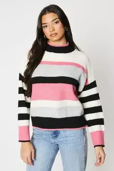 Джемпер в полоску с цветными блоками Oasis, белый