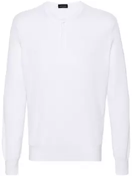 Джемпер в рубчик с круглым вырезом Roberto Collina, белый