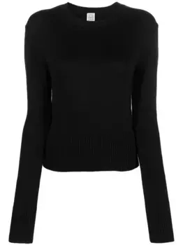 Джемпер в рубчик с круглым вырезом TOTEME, черный