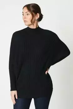 Джемпер в рубчик с крыльями летучей мыши Debenhams, черный