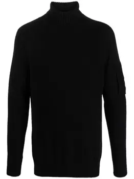 Джемпер в рубчик с линзами CP Company, черный