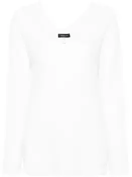 Джемпер в рубчик с U-образным вырезом Fabiana Filippi, белый