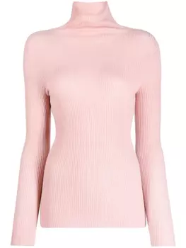 Джемпер в рубчик с высоким воротником Fabiana Filippi, розовый