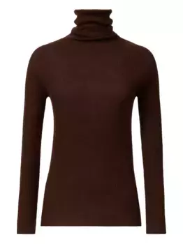 Джемпер в рубчик с высоким воротником Fabiana Filippi, коричневый