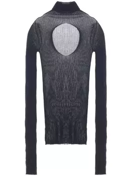 Джемпер в рубчик с высоким воротником QUIRA, черный