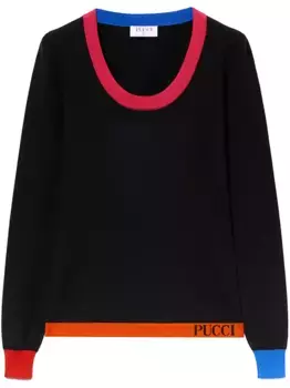 Джемпер в стиле колор-блок PUCCI, черный