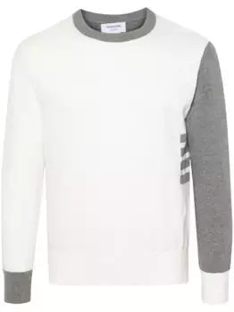 Джемпер в стиле колор-блок THOM BROWNE, серый