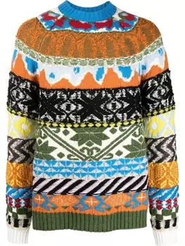 Джемпер в технике пэчворк Dsquared2, синий