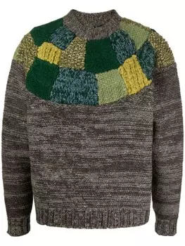 Джемпер в технике пэчворк KAPITAL, коричневый