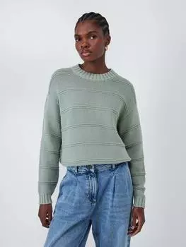 Джемпер в воздушную текстурированную полоску AND/OR, зеленый