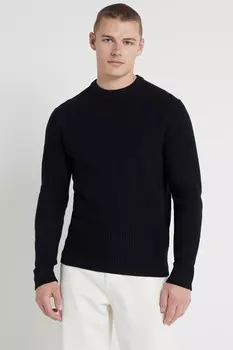 Джемпер вафельного цвета River Island, черный