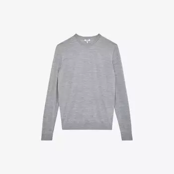 Джемпер Wessex из мериносовой шерсти с круглым вырезом Reiss, серый