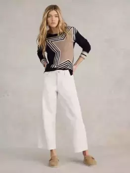 Джемпер White Stuff City Star Organic Cotton Wool Blend, цвет navy/multi