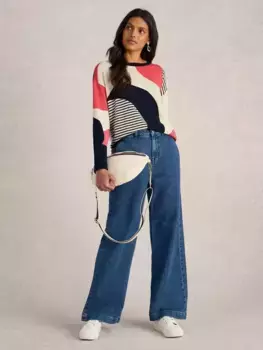 Джемпер White Stuff Olive Abstract Organic Cotton Blend, цвет navy/multi