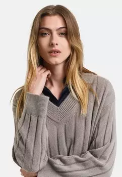 Джемпер WIDE V-NECK GANT, серый