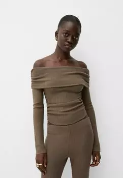 Джемпер WITH BARDOT NECKLINE Bershka, песочный