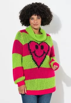 Джемпер WITH BLOCK STRIPES AND HEART SMILEY Angel of Style, розовый