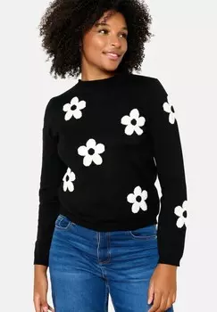 Джемпер WITH FLOWERS LolaLiza, черный