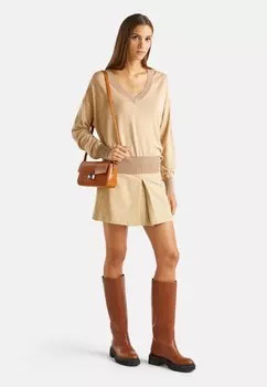 Джемпер WITH OPENING AT BACK United Colors of Benetton, бежевый