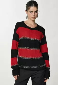 Джемпер WITH PIERCING Patrizia Pepe, светло-красный